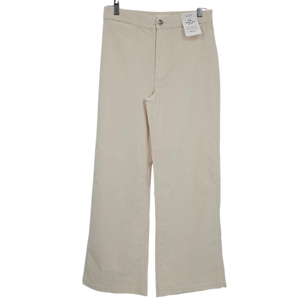 Madewell Womans size 27 Wide Leg High Rise Corduroy Pants Cream/Ivory NX207 NEW
